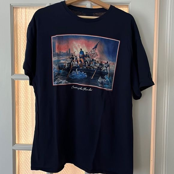 New England Patriots Brady-Era T-Shirt “Crossing the Charles” - Picture 1 of 3